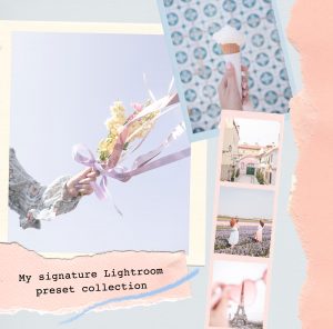 set of pastel images for lightroom preset collection